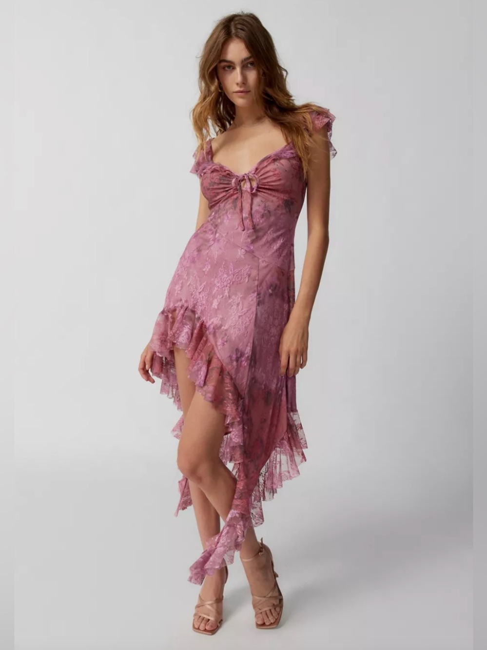 Urban Outfitters Hyacinth Lace Spliced Midi Dress